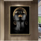 Парусиновые постеры и принты скандинавские настенные художественные картины созерцатель черная африканская обнаженная женская картина маслом для декора комнаты Картина современного искусства напечатанная на заказ