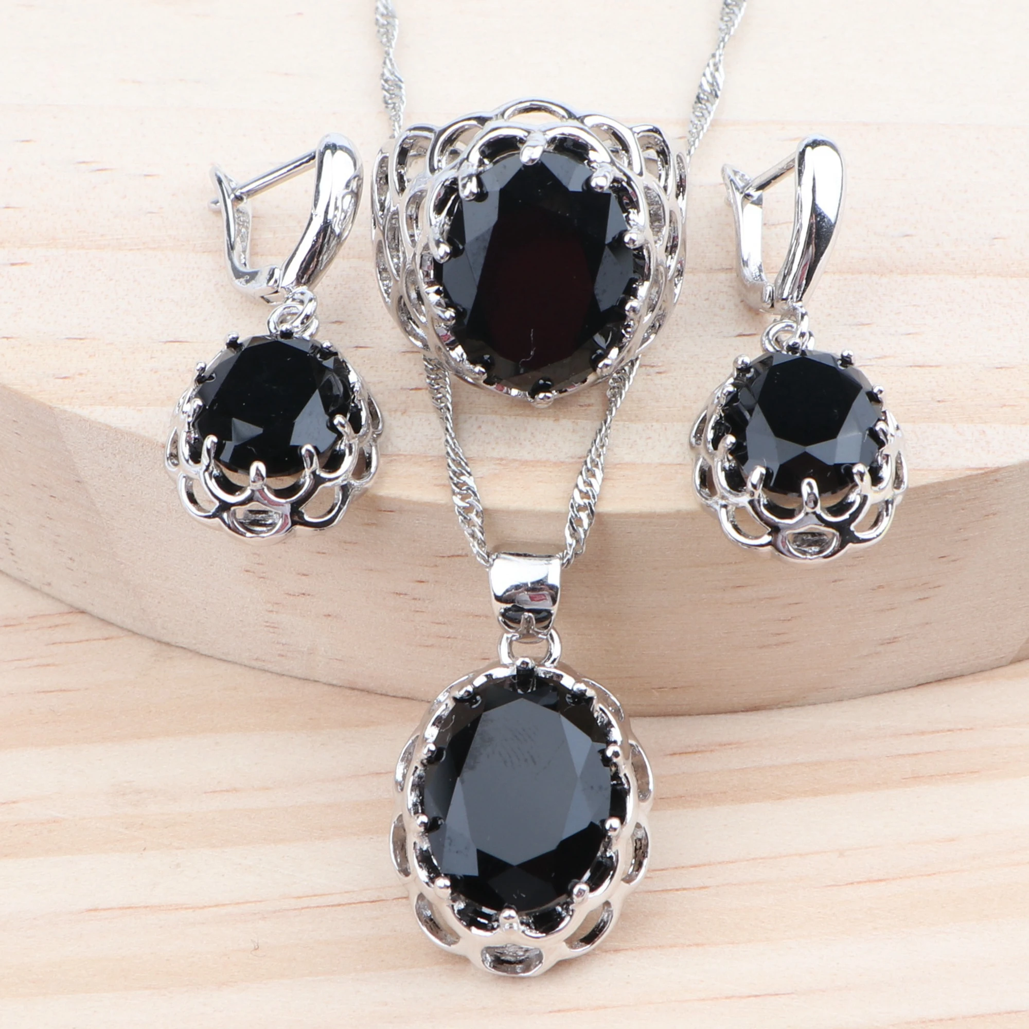 Женский комплект свадебных украшений из серебра 925 пробы обручальные ювелирные