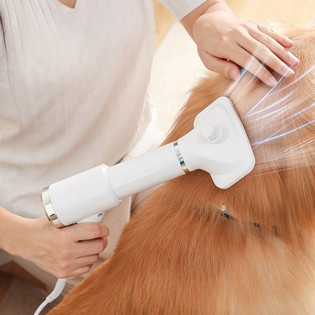 

Portable 2-in-1 Dog Hair Dryer Home Puppy Grooming Comb Brush Fur Blower Adjustable Speed Temperature Low Noise Pet Products