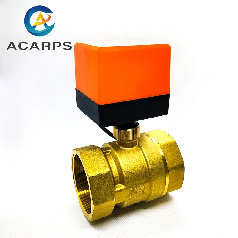 Латунный Электрический шаровой клапан 2 дюйма трехпроводный двухсторонний для