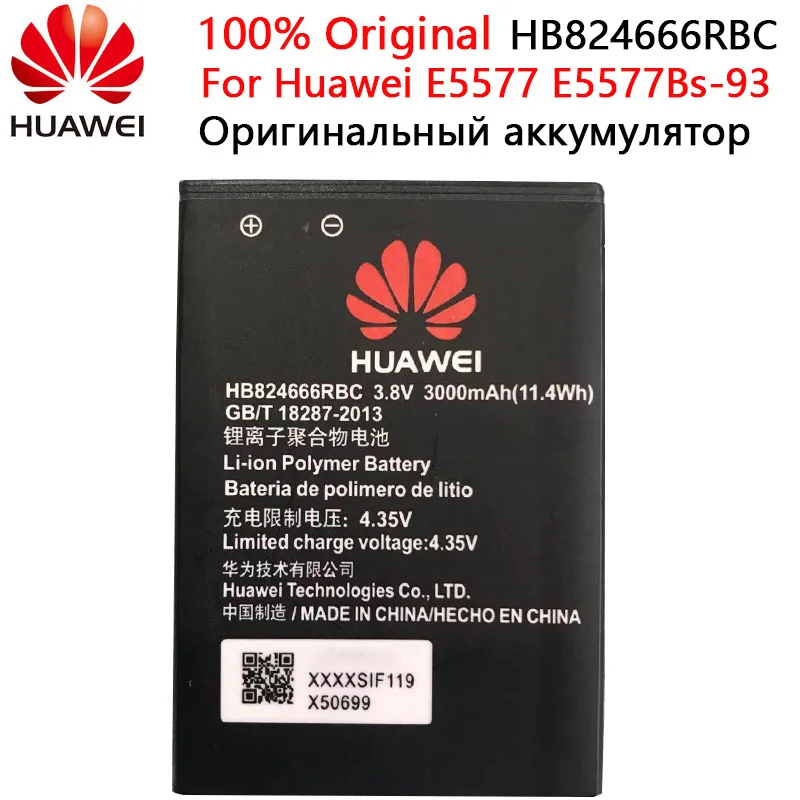 

100% Оригинальный HB824666RBC Аккумулятор для Huawei E5577 E5577Bs-937 E5785 Lh-22 аккумулятор с реальной емкостью 3000 мАч