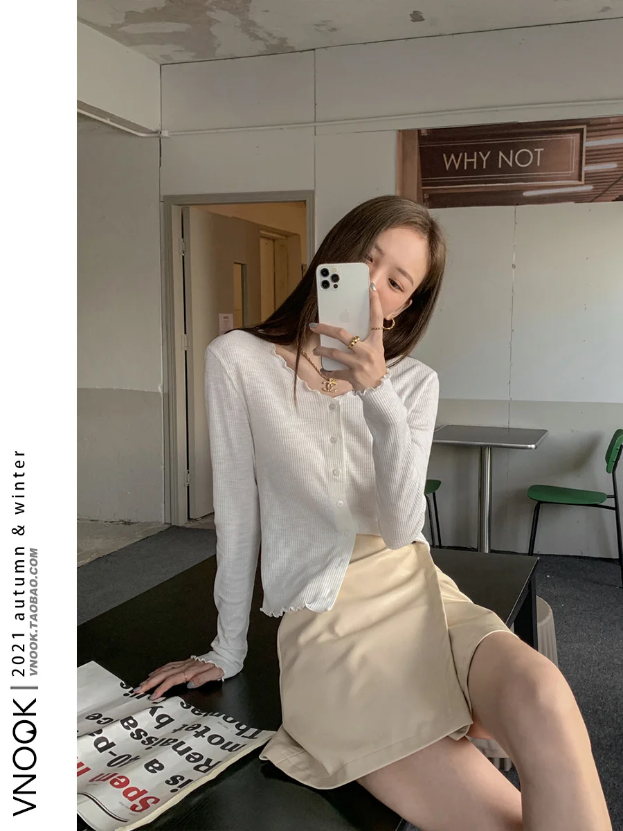 Hip Wrap Skirt Spring 2021 New Fashion Small Leather Slim High Waist Short | Женская одежда