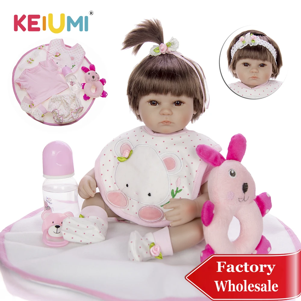 KEIUMI Новое поступление 17 дюймовые куклы Новорожденные силиконовые виниловые