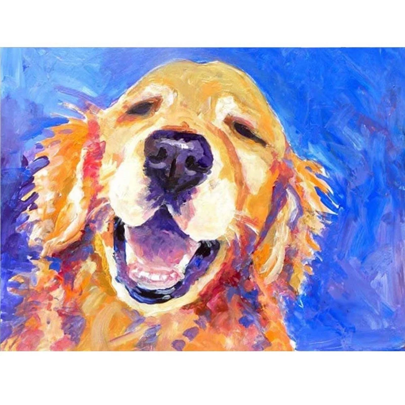 

Golden Retriever Oil Painted By Number Dog Digital Canvas Acrylic Painted For Adults Kids Handpainted Kits Pet House Wall Decor