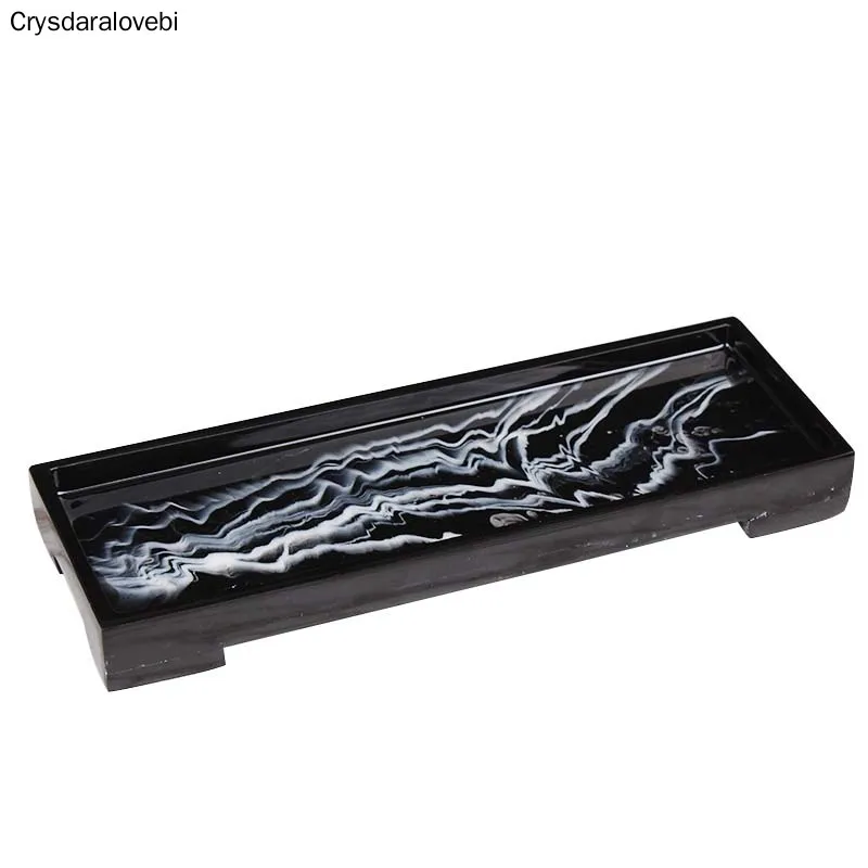 

Marbled Storage Tray Resin Jewelry Display Plate Cosmetic Organizer Rectangle Home Restaurant Hotel Serving Tray