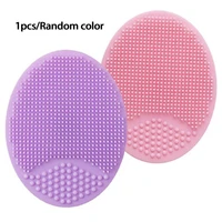 1pc massage cleaning brush soft silicone facial cleaning brush infant shampoo brush blackhead cleaning pad random color