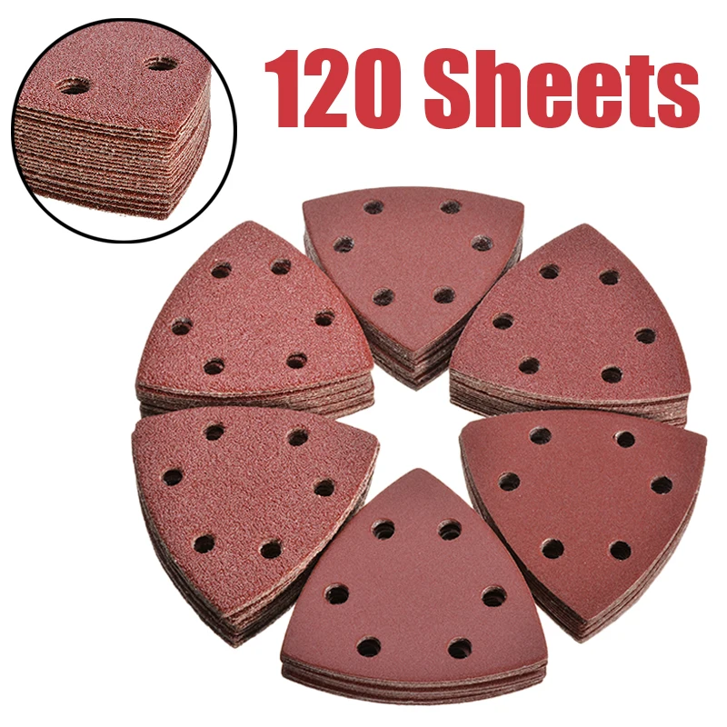 120 шт. 93 мм 6 отверстий клей шлифовальные диски Дельтовидная шлифовальная Бумага
