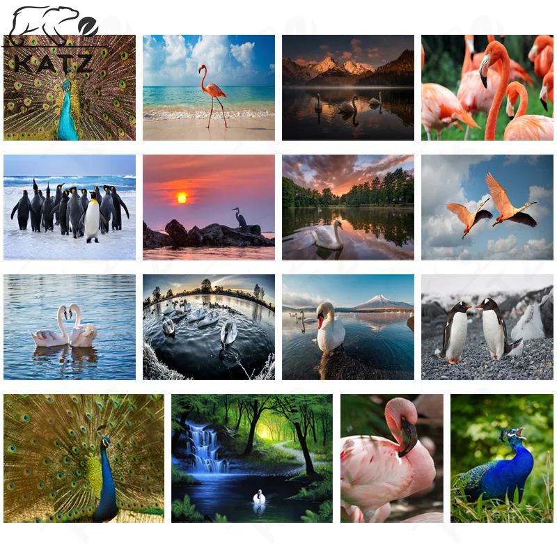 Картина Пингвин на Исландии алмазная вышивка крестиком пламя птица животное