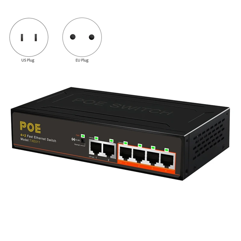 

6-Port Poe Switch 100M Built-in Power Supply Poe Splitter 52V1.25a Long-Distance Transmission 250 Meters