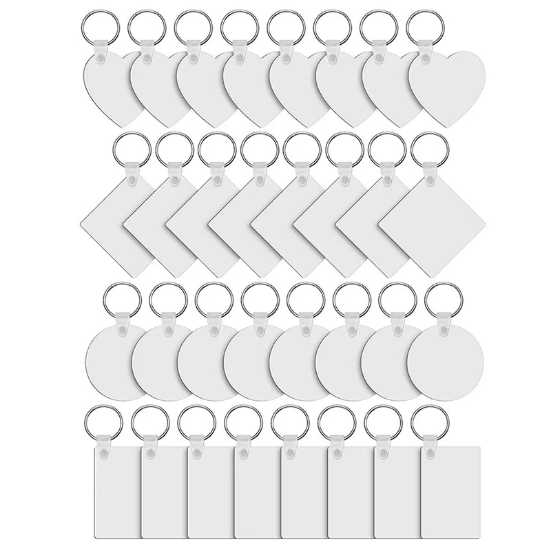 

36 шт., чистый брелок для ключей из МДФ