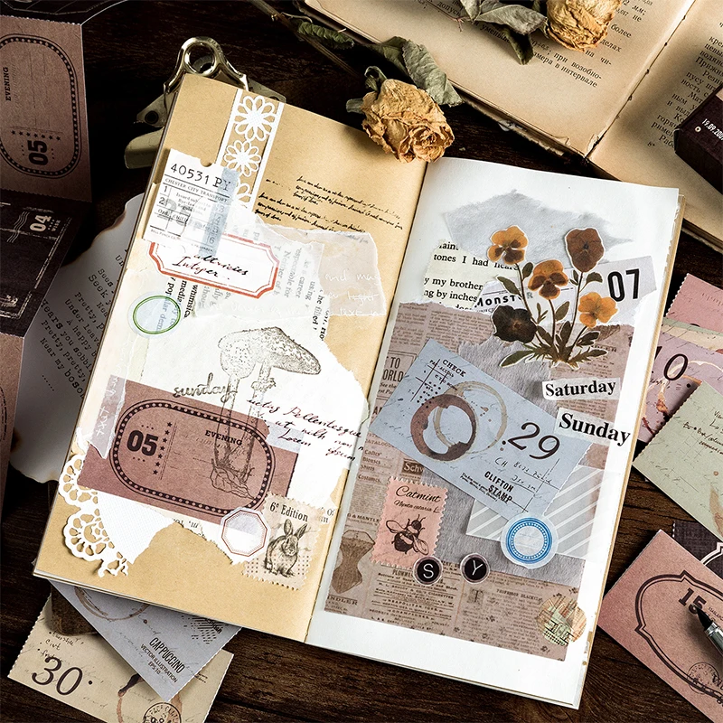 Винтаж записи штамп Ретро этикетка японская бумага Васи декоративные стикеры