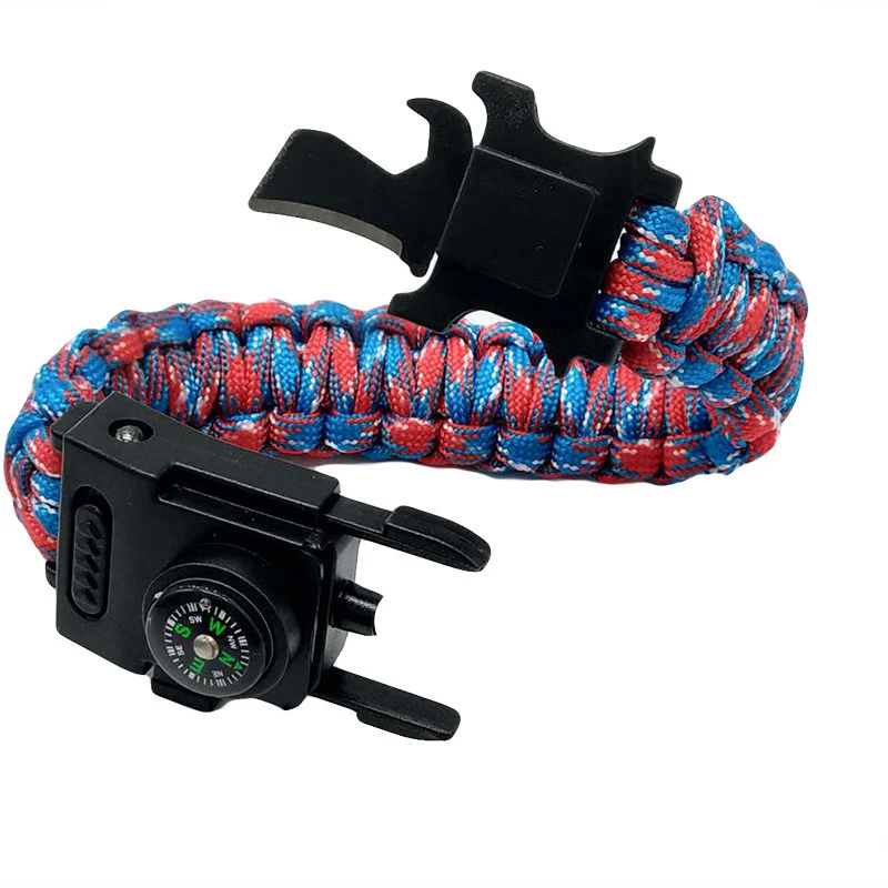 Светодиодные фонари Paracord 550 4 мм браслет многофункциональный парашютный шнур треккинг Пешие прогулки аварийный набор выживания браслет часы веревка - Цвет: Red Blue White