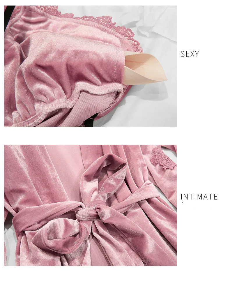 2019 новые пижамные комплекты одежда шелковый женский халат для сна 4 шт женская