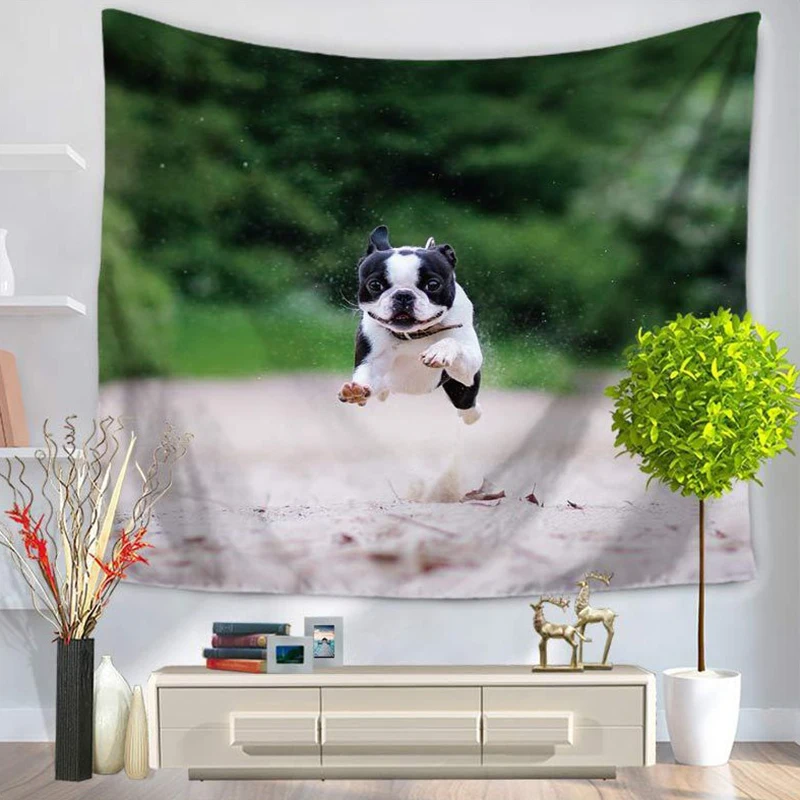 Живопись со слоном животные мопсы собака настенный подвесной гобелен гостиная