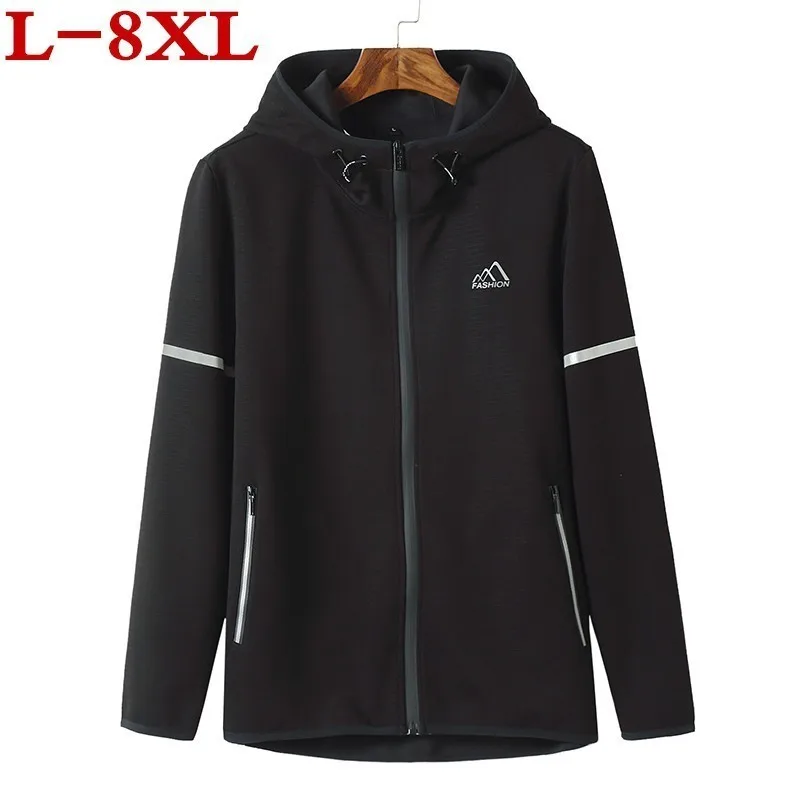 Новый размера плюс 8XL куртка мужская ветровка 2020 модная осенне-весенняя для