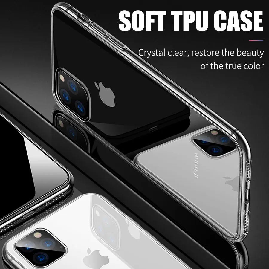 Роскошный прозрачный мягкий чехол из ТПУ для Apple iPhone 11 Pro Max Прозрачный телефона