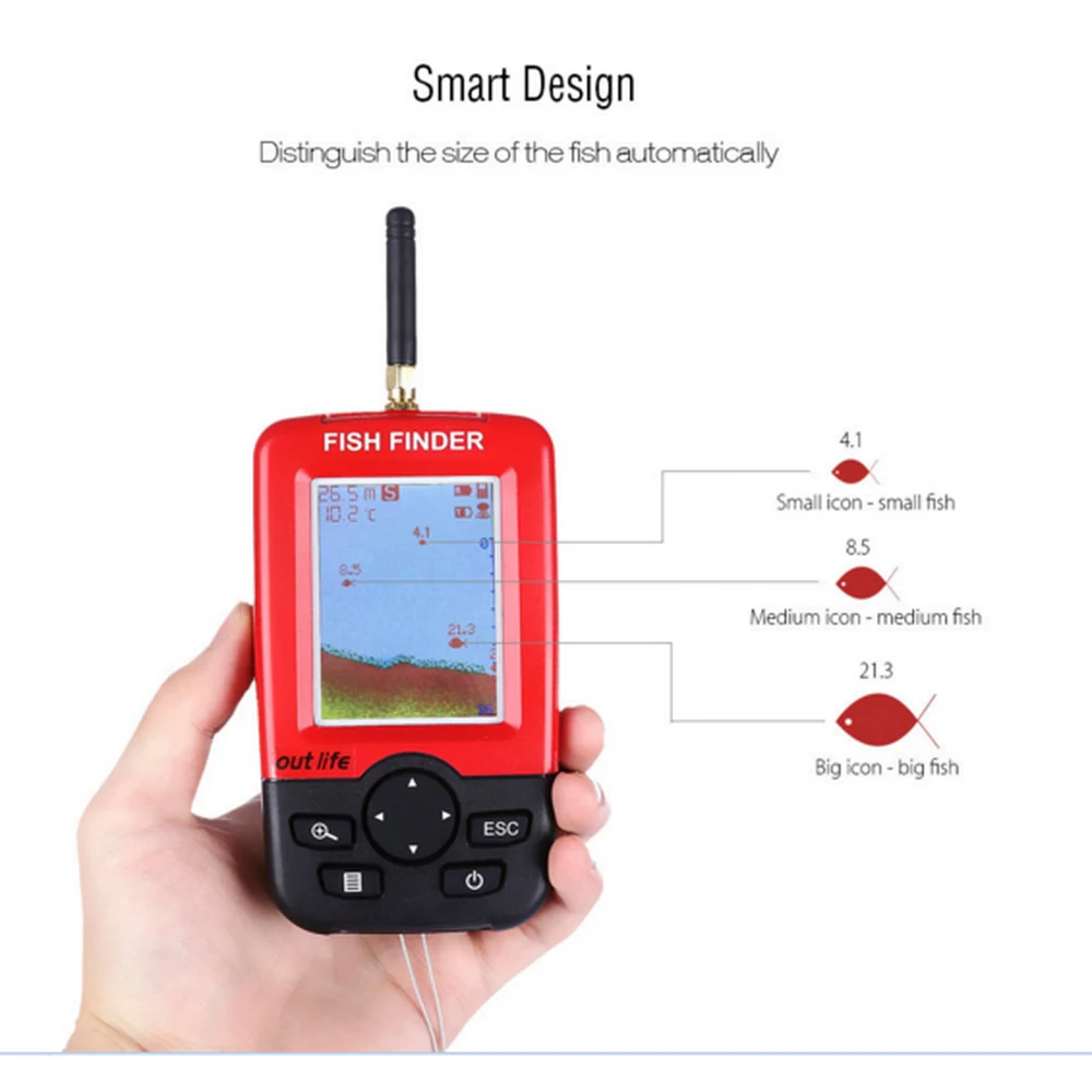 Умный Портативный глубинный рыболокатор с беспроводным гидролокатором 100 м