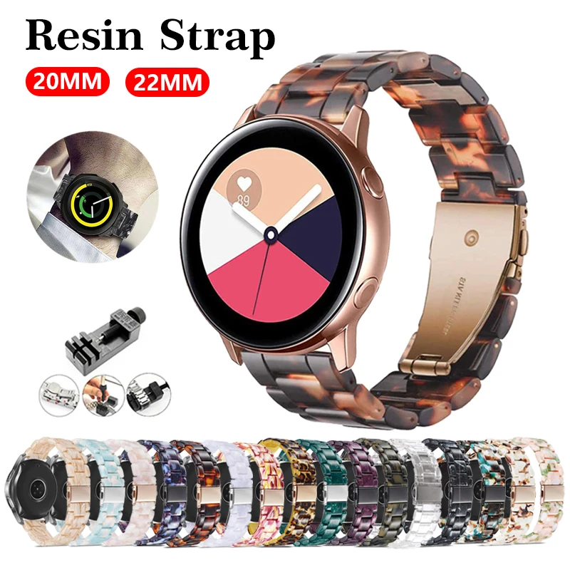 

Resin Watch Strap for Huawei GT2 watch for Samsung Galaxy Watch 3 46mm Active 2 40 44mm 20mm 22mm For Gear S3 Band Replacement