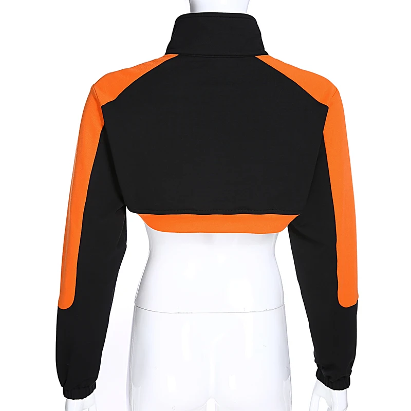 

YICIYA 2020 Long Sleeve Black Pullover Streetwear Patchwork Casual Cropped Sweatshirt Women Harajuku Korean Crop Top Hoodies