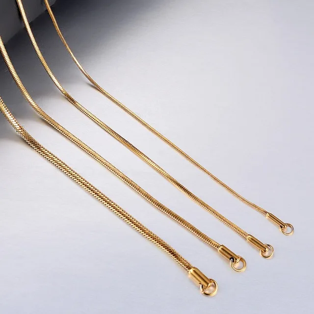 

Inoxidable Gold Chains 1mm 2mm 3mm Classic Style Snake Chains Necklace Twist Rope Jewelry Women Long Chains Accessories