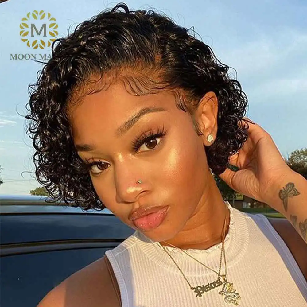 Короткий кудрявый парик Боб короткие кудрявые парики из человеческих волос