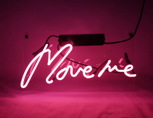 Neon Light Sign Custom Name Beer Bar Home Decor Open Store Lamp Display Move me-pink 12''X6''
