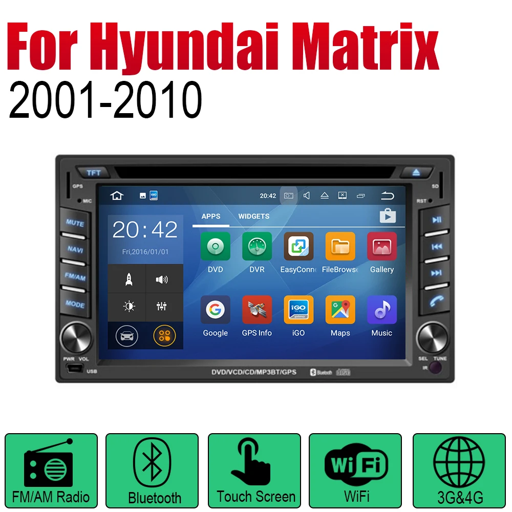 Автомобильные аксессуары для Hyundai Matrix 2001 ~ 2010 Android GPS-навигация мультимедийный