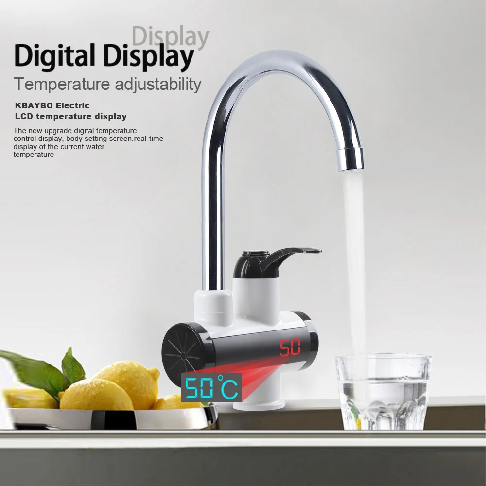 

1pcs KBAYBO 3000W water heater Bathroom faucet Kitchen Faucet water heater tap One second that is out of hot water