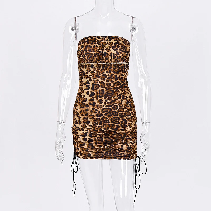 

French New Fall 2020 Women's Sexy One Neck Open Back Drawstring Dress Casual Dresses for Women