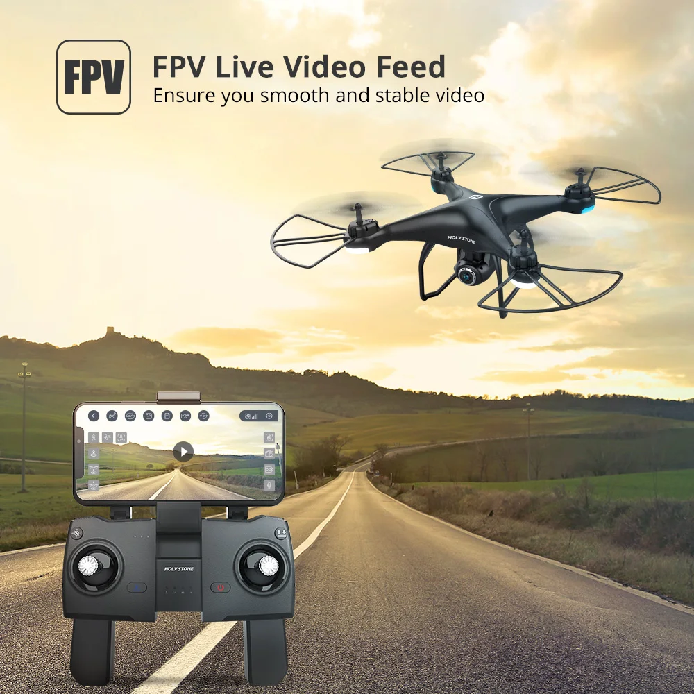 Holy Stone HS120D gps RC Дрон Профессиональный FPV 1080P HD камера дроны следуем за мной gps ГЛОНАСС Квадрокоптер Wifi RC вертолет