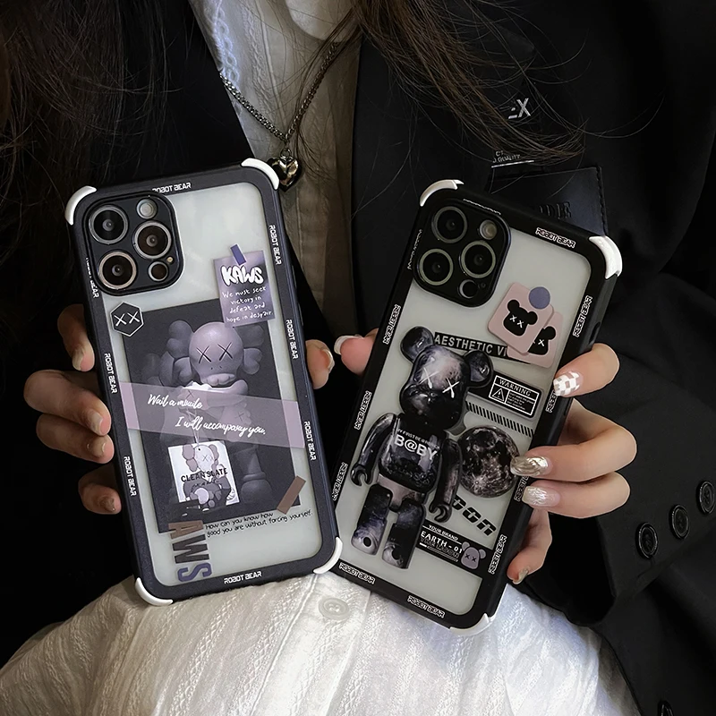 new vintage van protect phone case iphone 11 12 pro max 13 xr x xs 7 8 plus teddy bear anime anti drop mini camera cover celular free global shipping