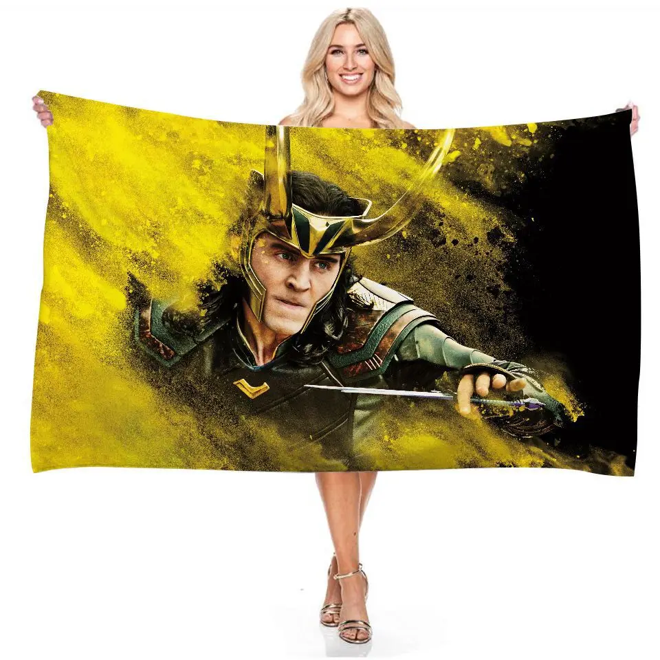 

Anime Cosplay Super Loki Cosplay Helmet Hair Blanket Digital Print Beach Cloak Bath Towel Adult Kids Nap Blankets Loki Costume