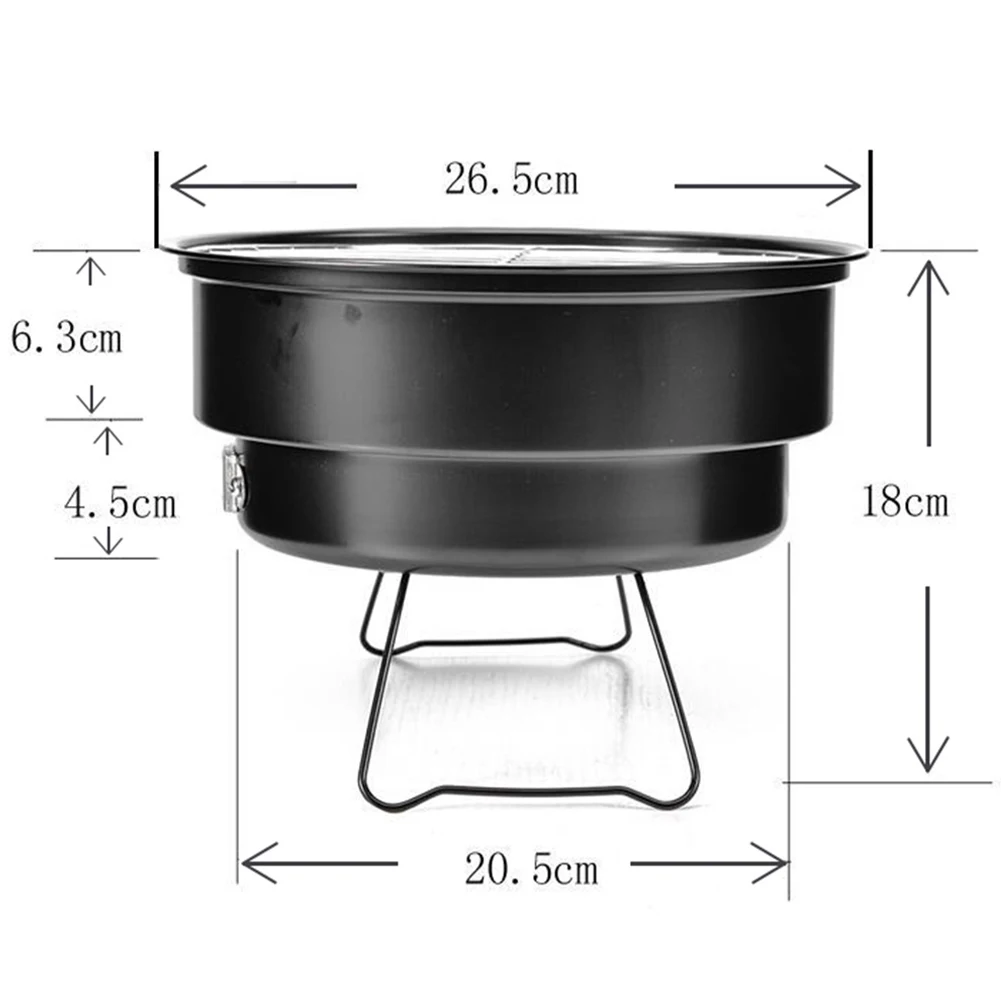 

Portable BBQ Grill Non-stick Surface Folding Barbecue Charcoal Grill Mini Round Outdoor Camping Picnic BBQ Tool Round Grill