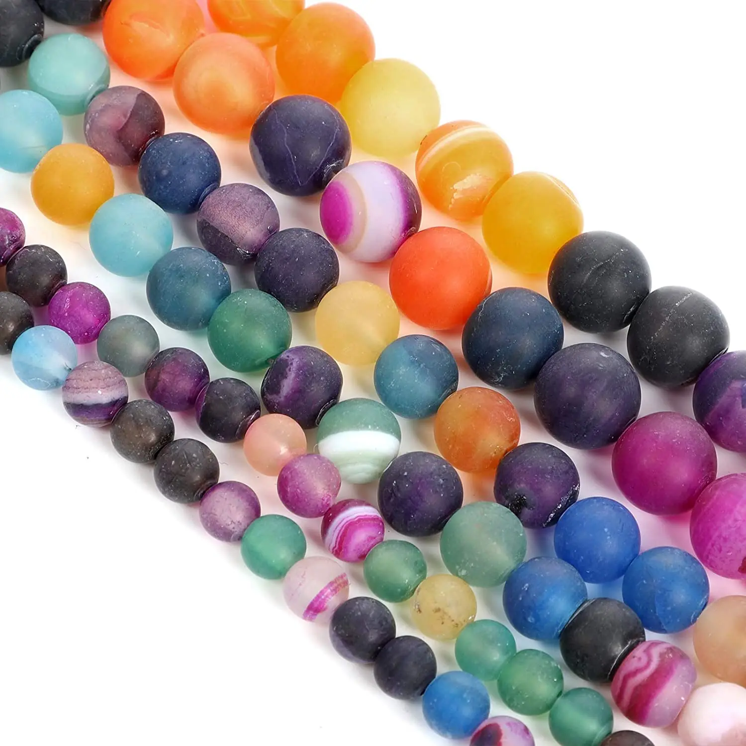 

LW005 6/8/10mm Color frosted stripe agate Natural Stone Beads Round Loose Beads for Jewelry Making,Energy Stone Healing Power
