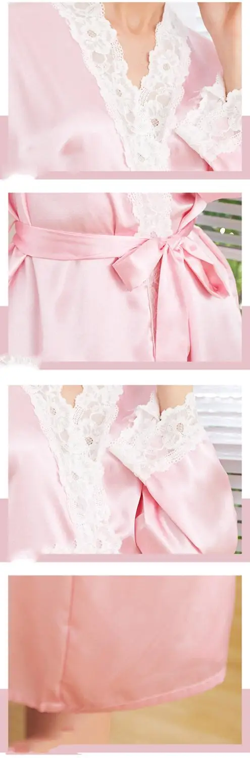 

Elegant White Bride Bridesmaid Wedding Robe Home Dress Sexy Lace Sleeve Female Kimono Gown Casual Rayon Bathrobe Nightwear