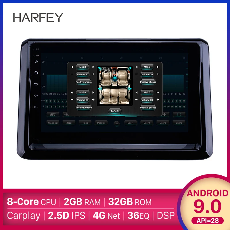 Мультимедийный плеер Harfey на Android 9 0 автомобильный мультимедийный 2DIN дюймов с Wi Fi HD