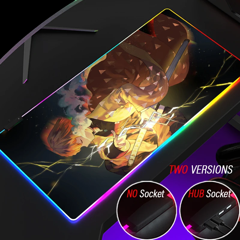 

Игровой коврик для мыши Tanjirou Nezuko с подсветкой, 4 порта USB