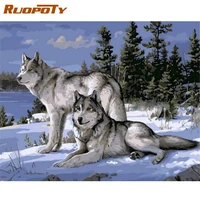 ruopoty diy digital painting by numbers kits wolf canvas paint by numbers hand painted oil painting on canvas for wall art pictu