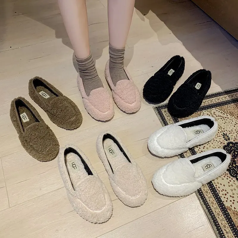 

Hot Sale 2020 Shoes Women Winter Warm Flat Shoes Casual Loafers Slip on Women's Flats Plush Shoes Moccasins Lady