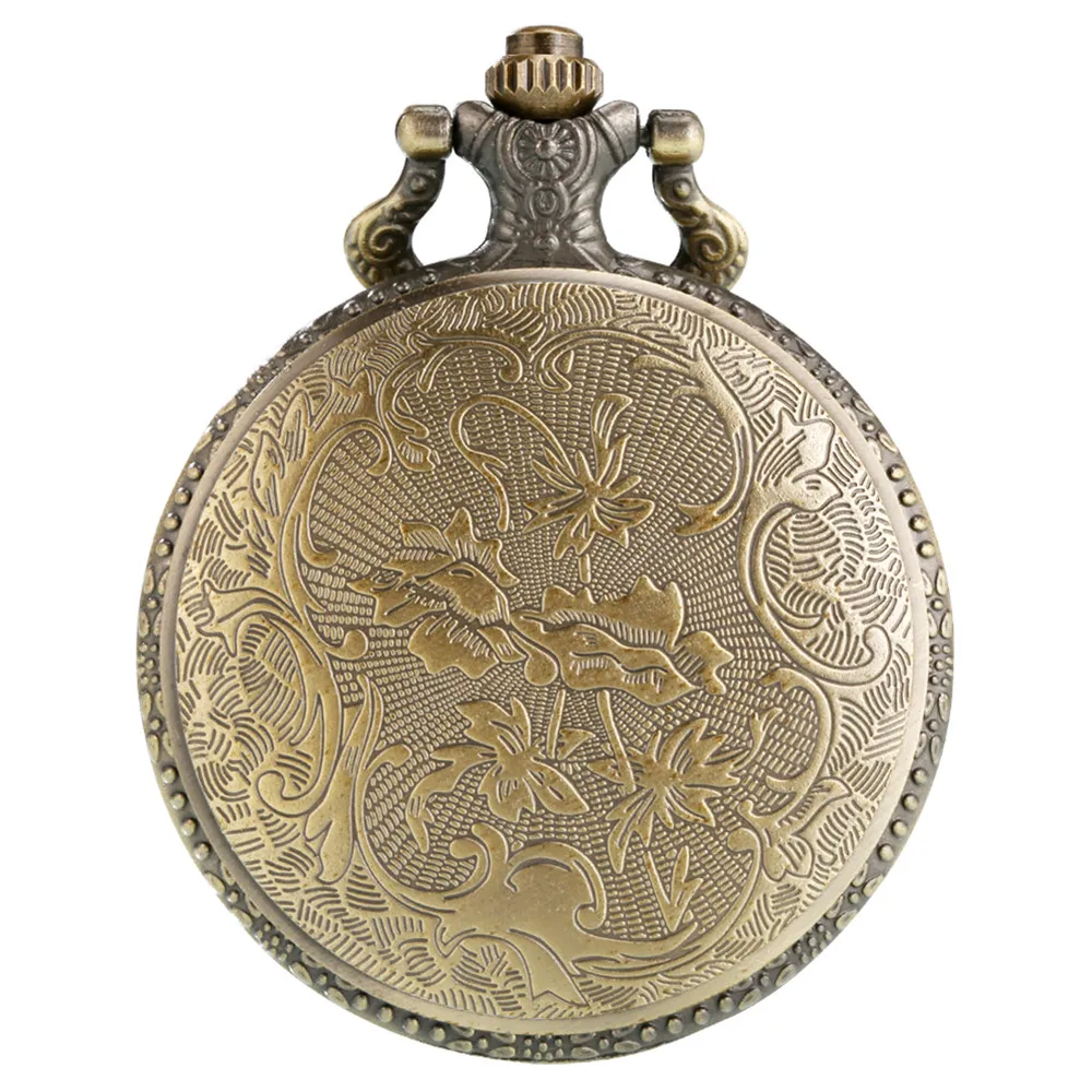 Бронзовый замок Дисплей кварцевые карманные часы ретро ожерелье часы Подарки для мужчин и женщин, изысканный кулон часы reloj de...
