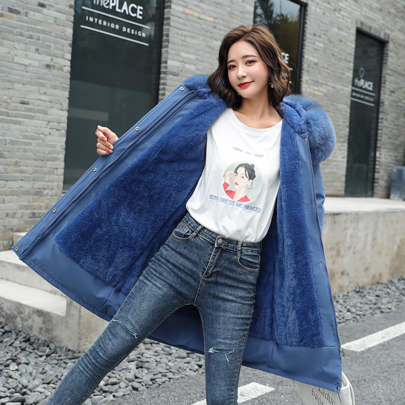 

Big Fur Winter Coat Female Jacket New 2020 Hooded Parka Warm Winter Jacket Women Wadded Ladies Plus size 3XL Women's down jacket