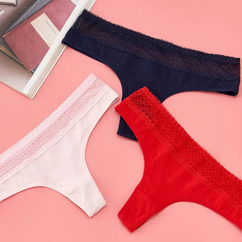 Трусики женские хлопковые однотонные пикантное мягкое нижнее белье с кружевной