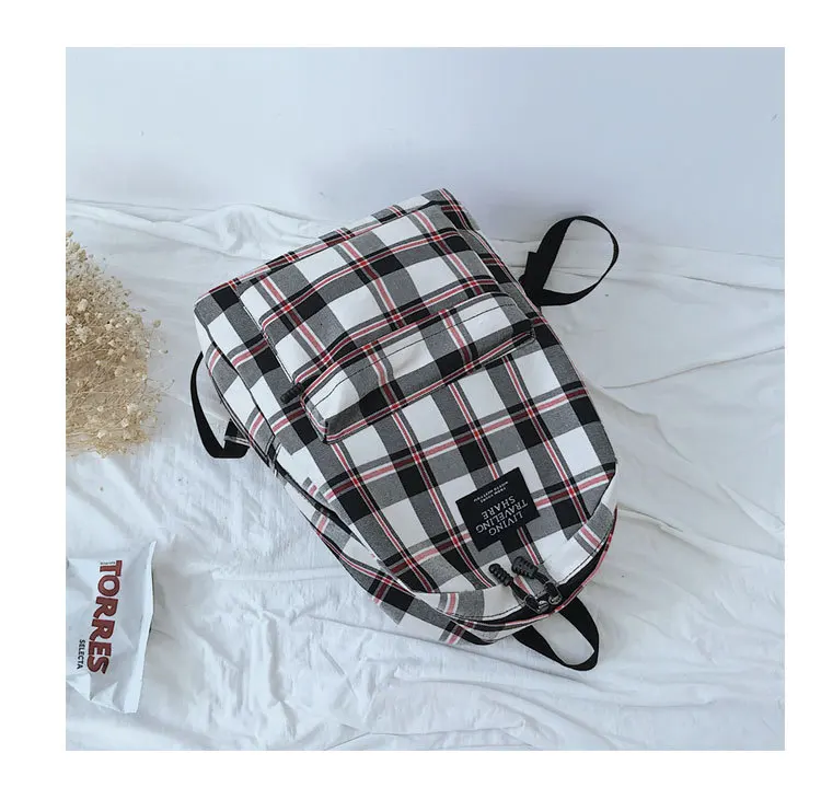 Модные клетчатые женские сумки на плечо вместительный школьный ранец высокого