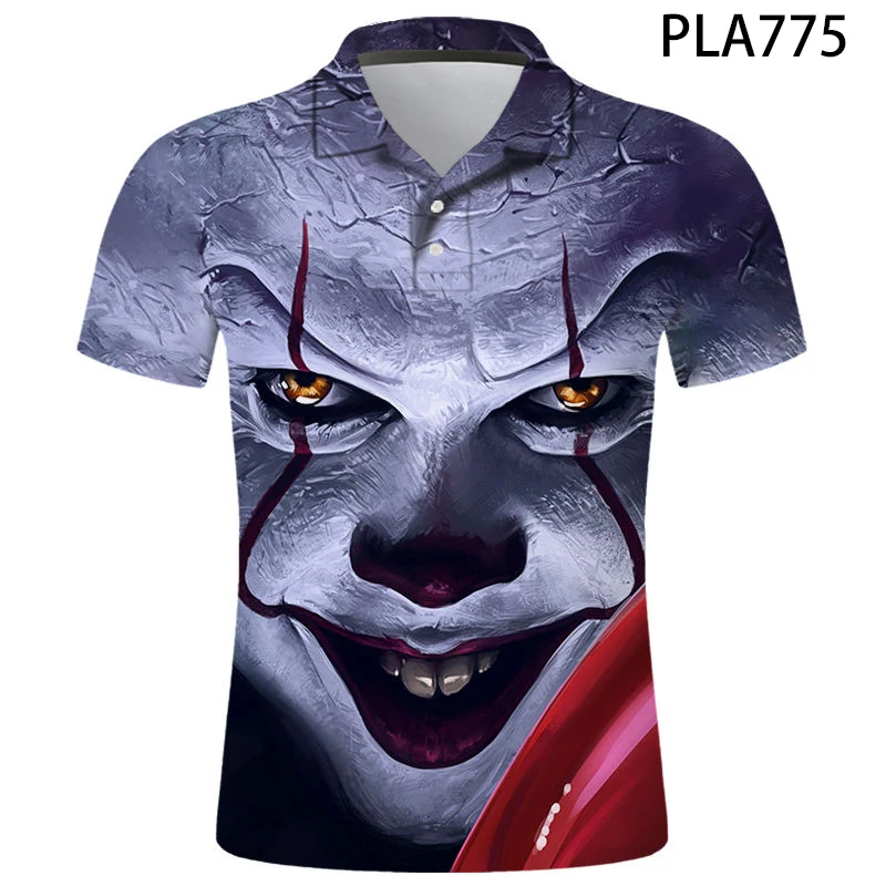 

Мужская летняя рубашка-поло с коротким рукавом и 3D-принтом