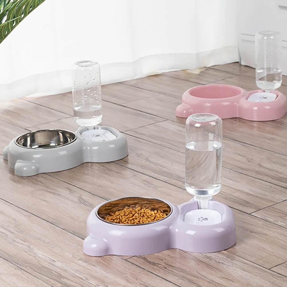 

Pet Automatic Drinking Bowl Large Capacity Dog Feeder Puppy Feeding Food Dishes Doggy Double Bowls Cat Auto Water Dispenser