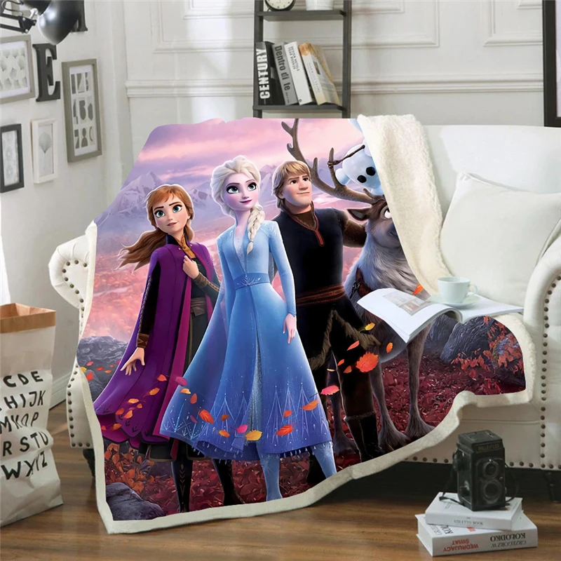 Disney Frozen Elsa Anna Olaf Мягкий одеяло-кондиционер для девочек Flatsheet Sleeping Covers Battani on Bed/Sofa Gift.