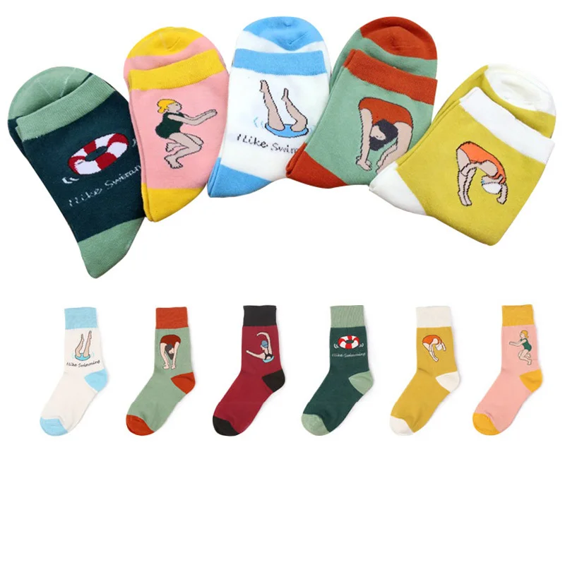 Носки женские хлопковые в Корейском стиле милые повседневные недорогие с