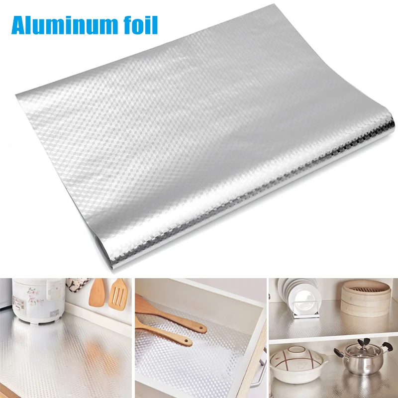 

Self Adhesive Waterproof Oil-proof Aluminum Foil Wallpaper Kitchen Stove Wall Sticker DFK889