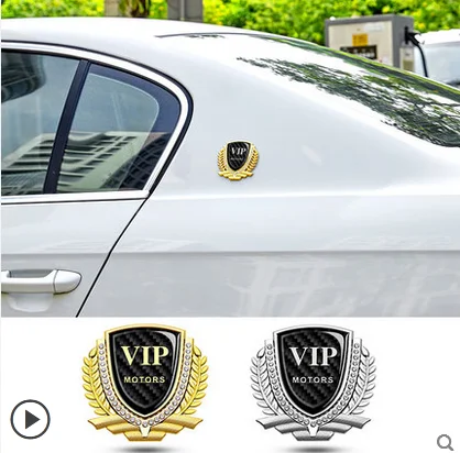 

3D Auto Modified Metal Grain Luxury VIP Car Trunk Side Seal Decal Badge Car Accessories