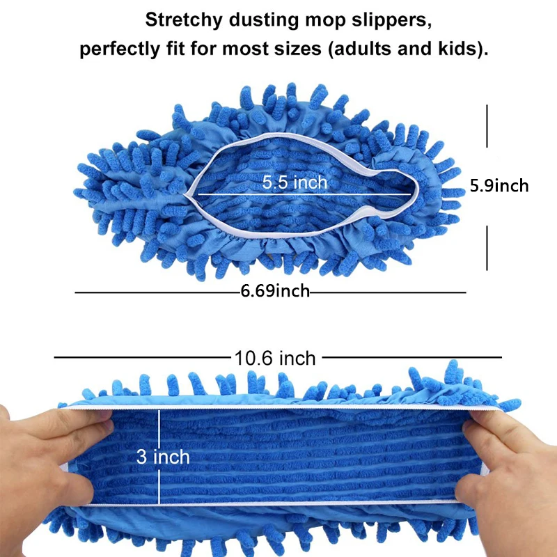 

1Pcs Fashion Cleaning Foot Shoe Cover Lazy Floor Dusting Cleaner House Mop Slipper Microfiber Chenille Shoes Cover